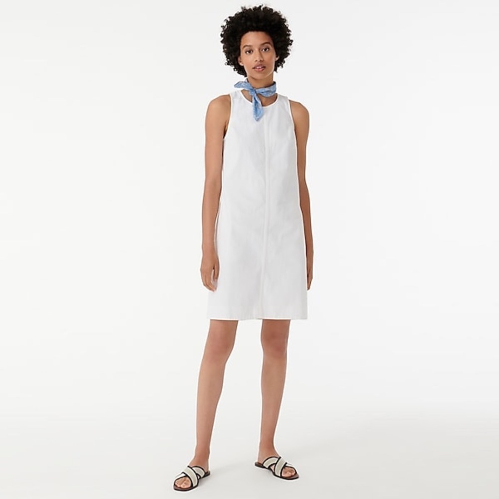 NWT J.crew Denim shift dress in white size 12